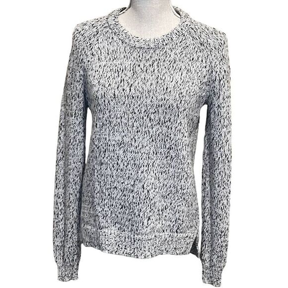 THEORY WOOL BLEND RIBBED CREWNECK DROP SHOULDER CASUAL SWEATER SIZE SMALL - Picture 5 of 7